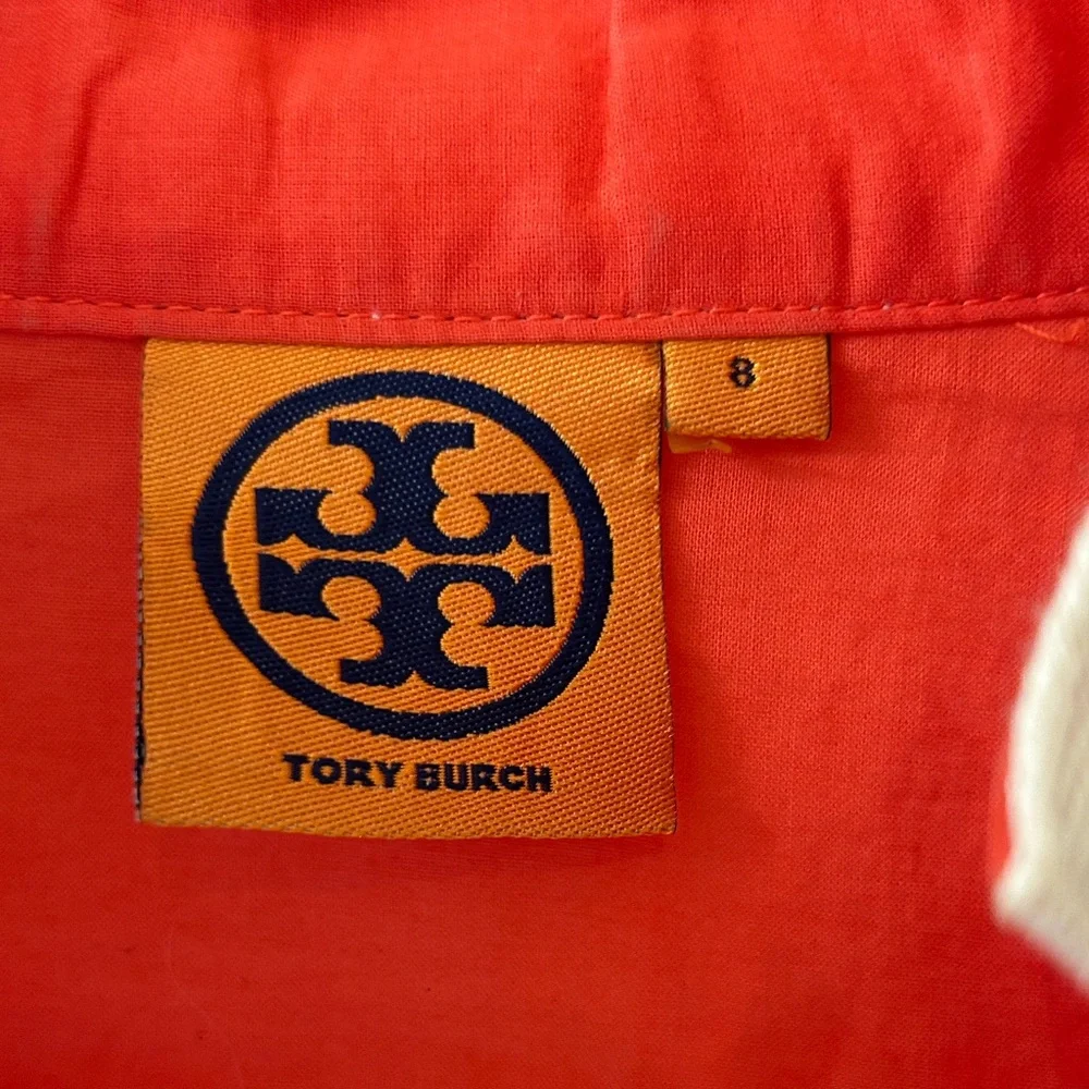 Tory Burch Orange Tunic with White Trim